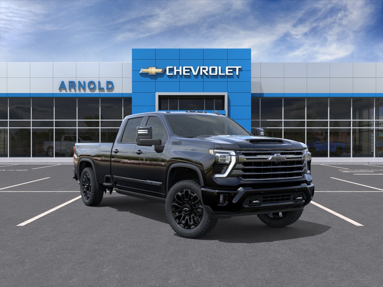 2026 Chevrolet Silverado 2500 HD High Country in Black — front three-quarter view