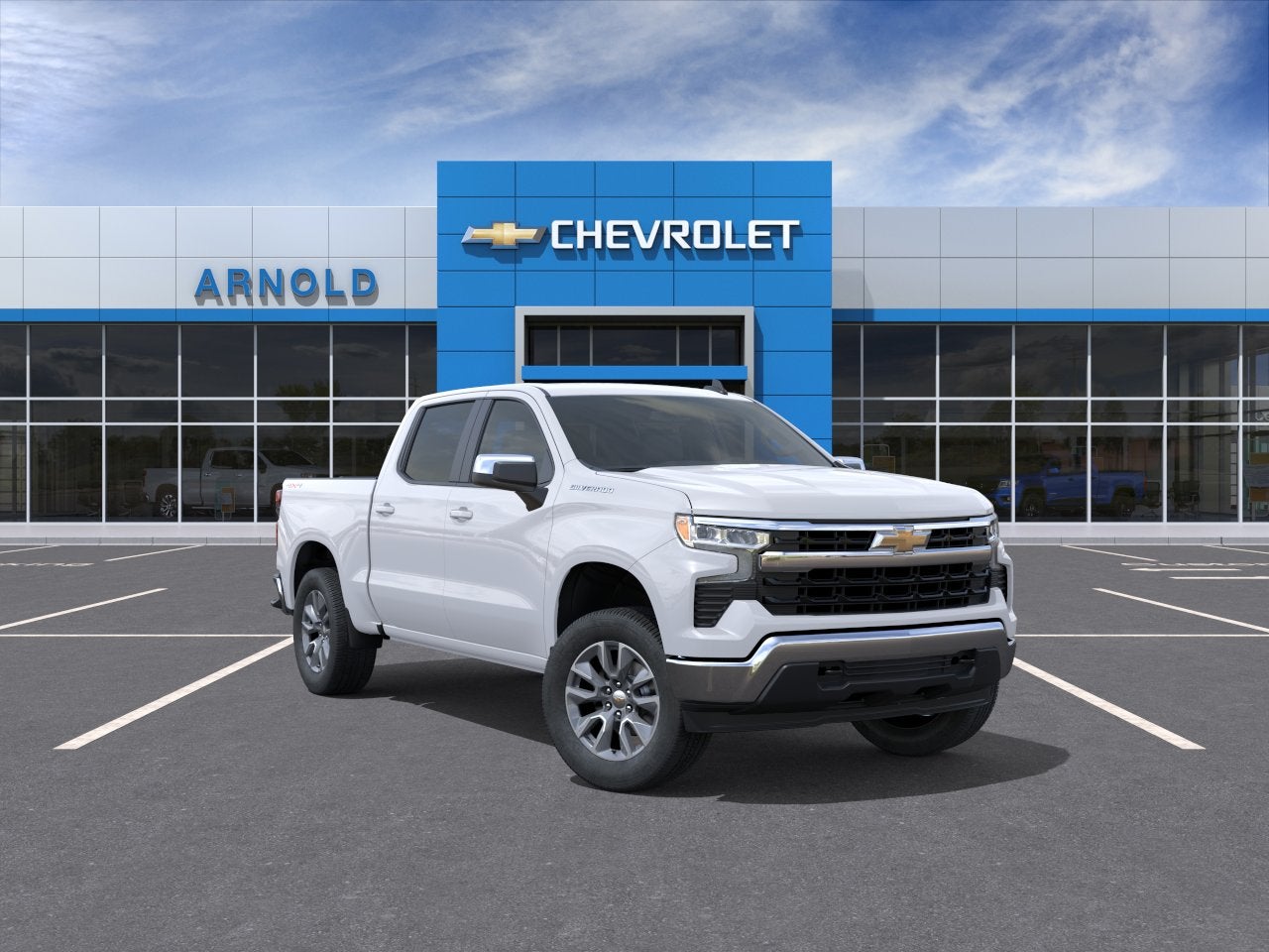 2026 Chevrolet Silverado 1500 LT (2FL) in Summit White — front three-quarter view