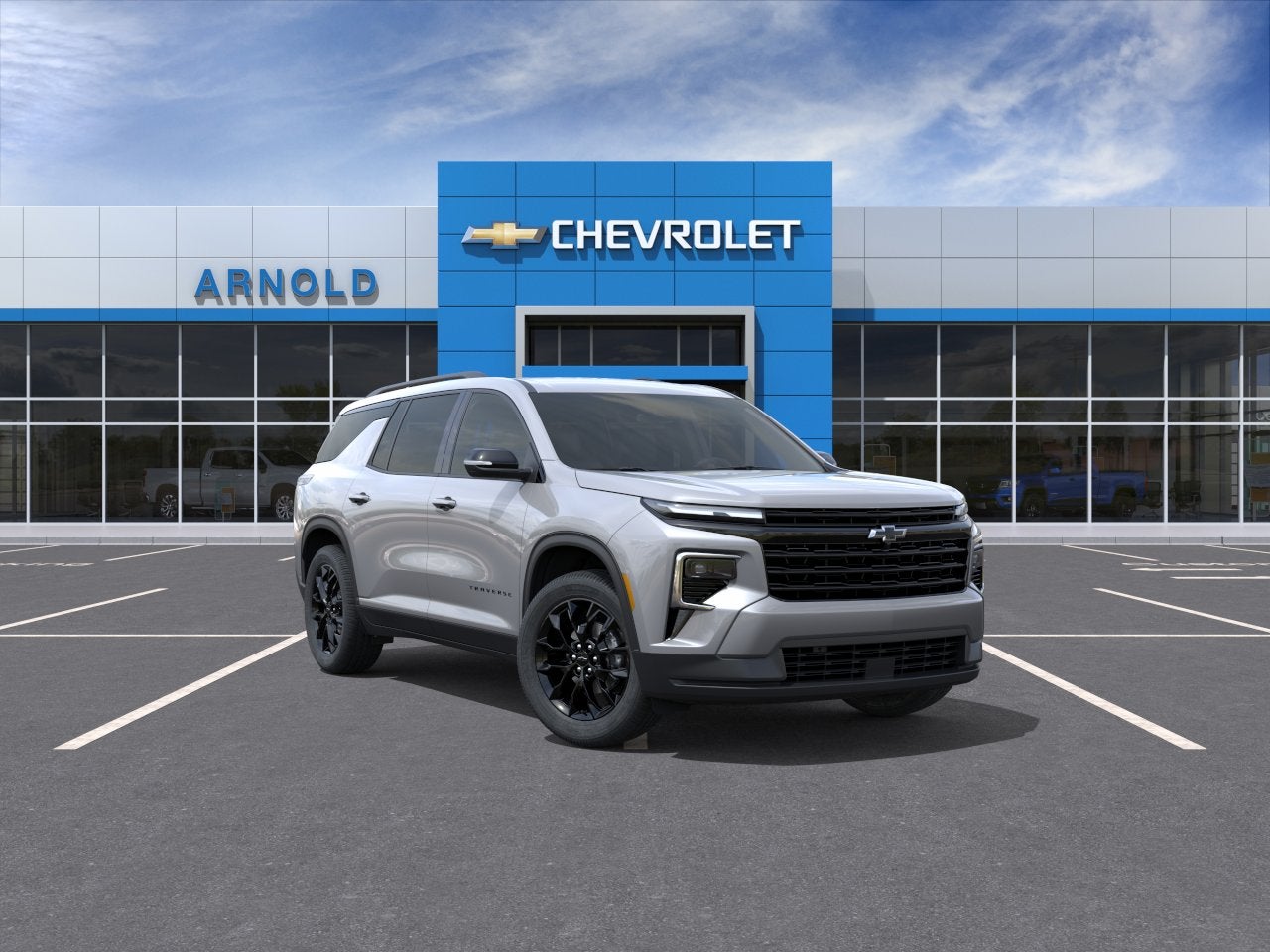2026 Chevrolet Traverse LT in Sterling Gray Metallic — front three-quarter view