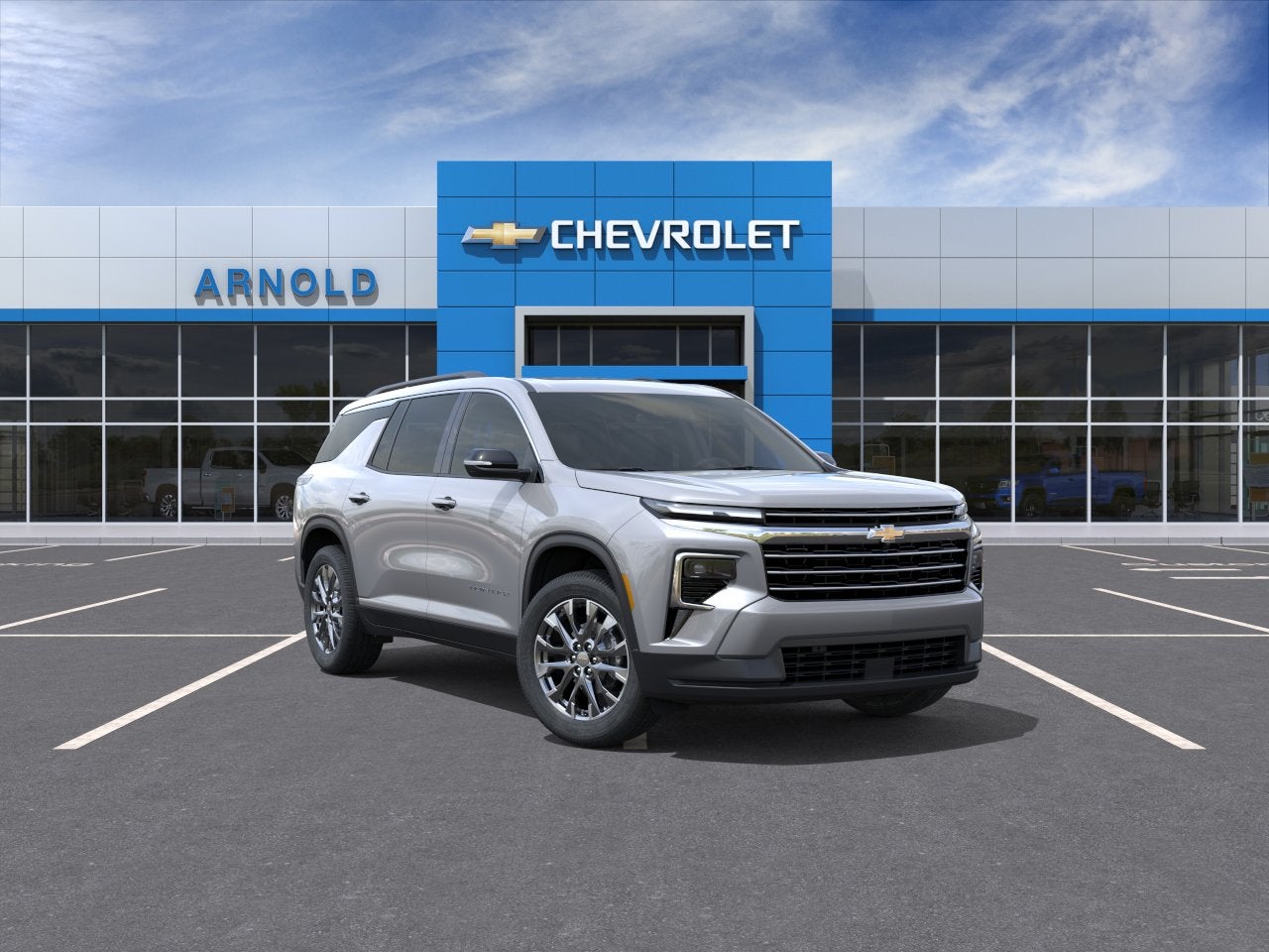 2026 Chevrolet Traverse LT in Sterling Gray Metallic — front three-quarter view