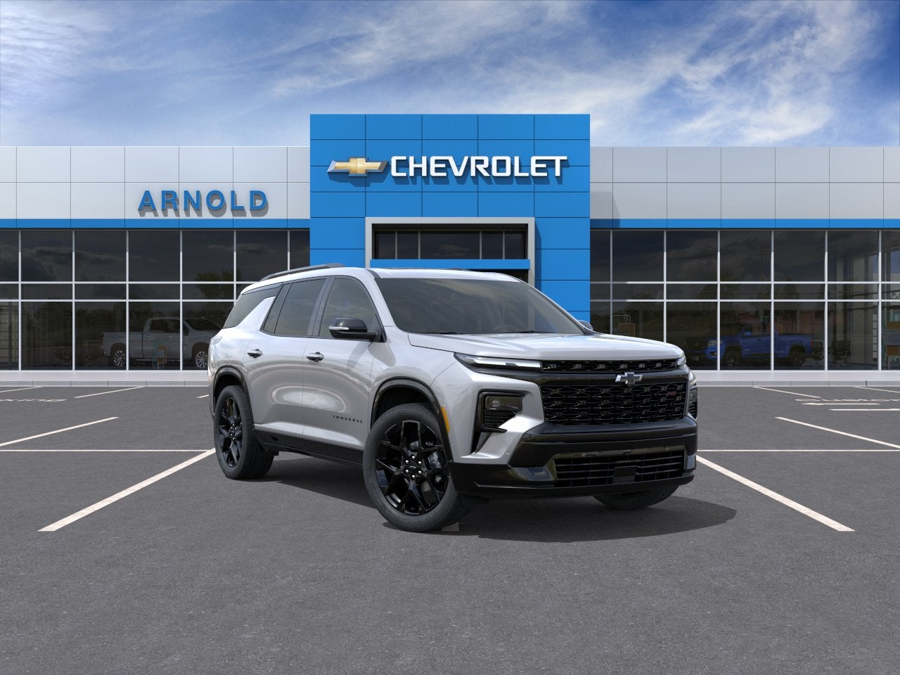 2026 Chevrolet Traverse RS in Sterling Gray Metallic — front three-quarter view