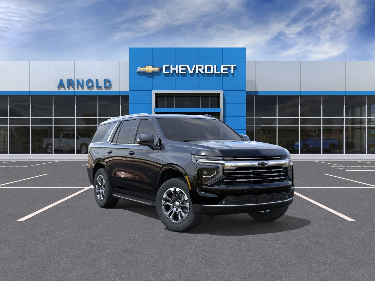 2026 Chevrolet Tahoe LT in Black — front three-quarter view