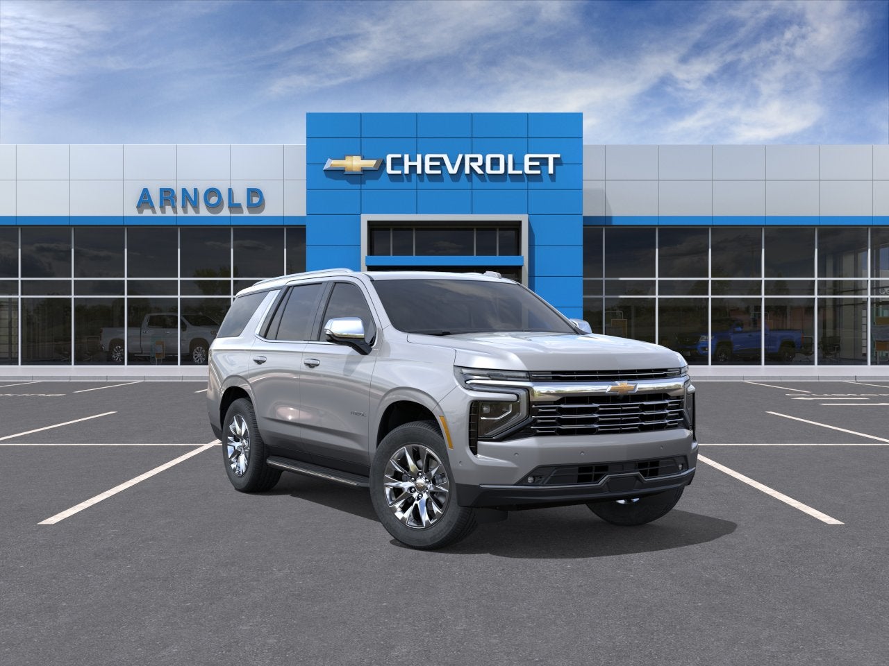 2026 Chevrolet Tahoe Premier in Sterling Gray Metallic — front three-quarter view