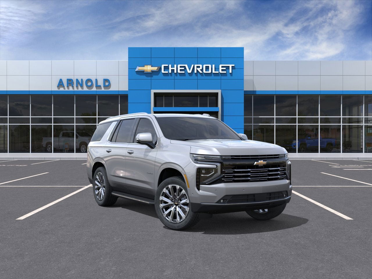 2026 Chevrolet Tahoe High Country in Sterling Gray Metallic — front three-quarter view