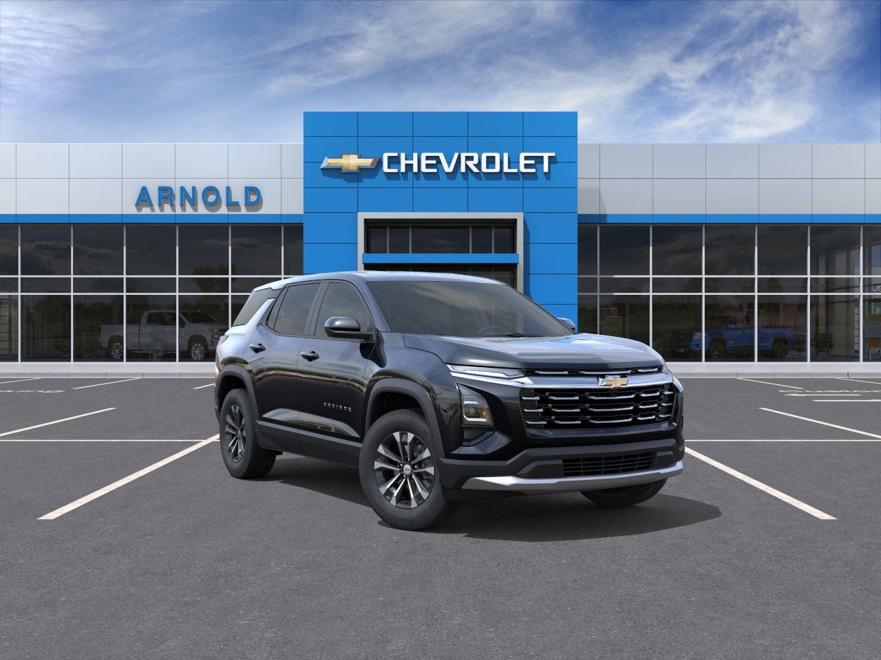 2026 Chevrolet Equinox LT in Mosaic Black Metallic — front three-quarter view