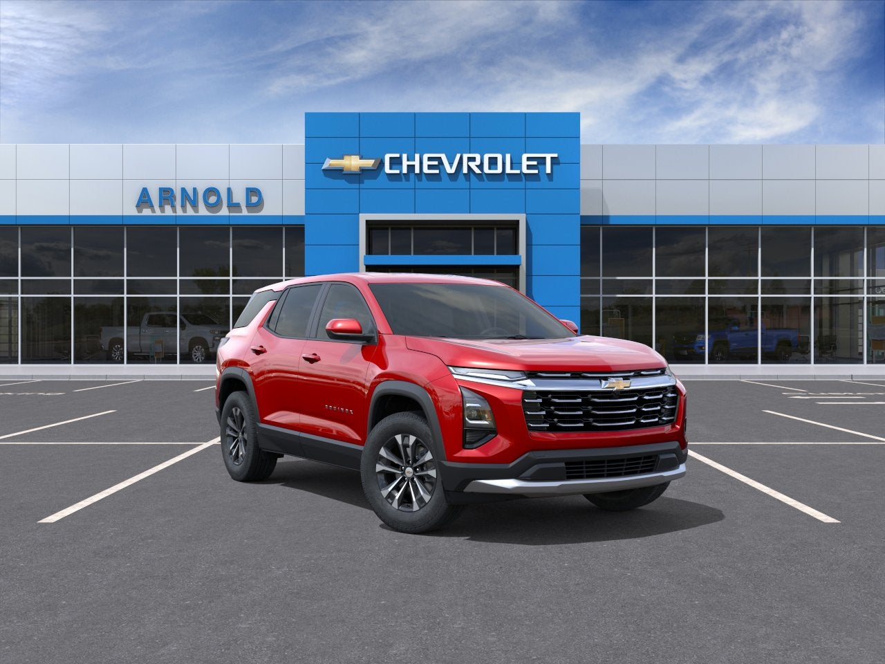 2027 Chevrolet Equinox AWD LT in Radiant Red Tintcoat — front three-quarter view