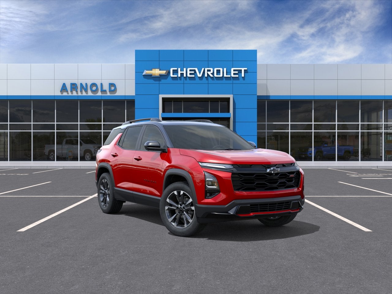 2027 Chevrolet Equinox AWD RS in Radiant Red Tintcoat — front three-quarter view