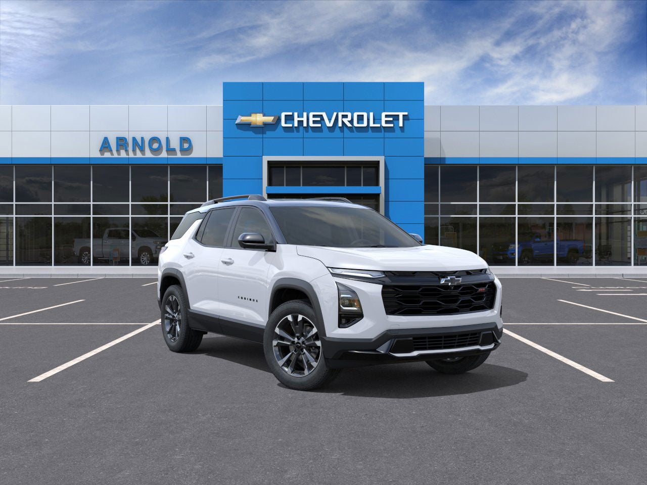 2026 Chevrolet Equinox RS in Polar White Tricoat — front three-quarter view