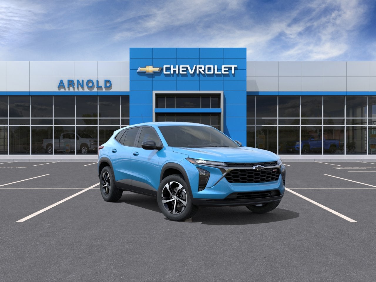 2026 Chevrolet Trax 1RS in Marina Blue Metallic — front three-quarter view
