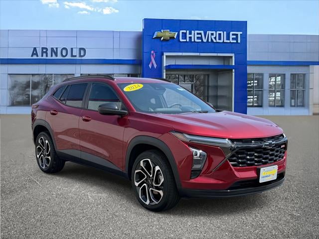 2024 Chevrolet Trax 2RS in Crimson Metallic — front three-quarter view