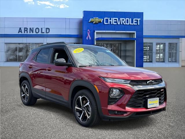 2023 Chevrolet Trailblazer RS in Crimson Metallic — front three-quarter view